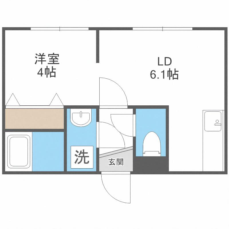 FILL RISE(1LDK/2階)の間取り写真