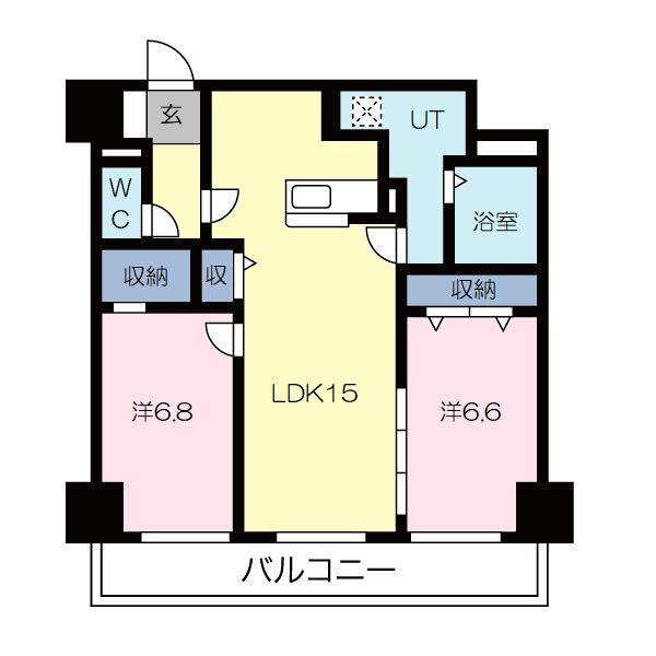 アマルフィーノグラン(2LDK/5階)の間取り写真