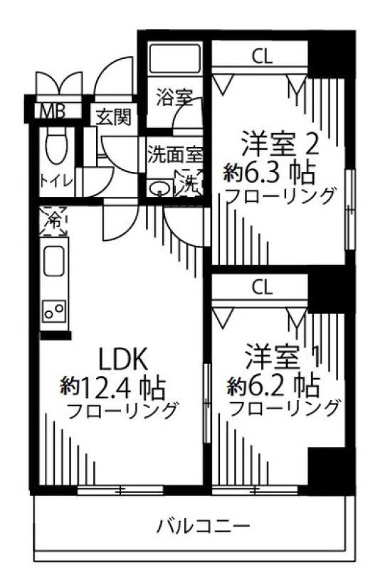 SKY RESIDENCE 1(2LDK/8階)の間取り写真