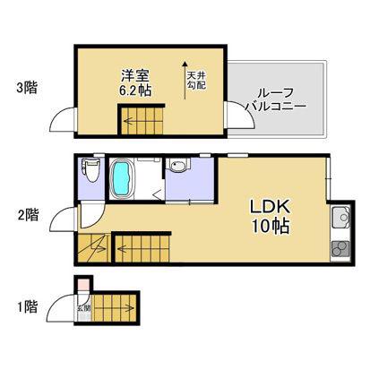HSフラット(1LDK/2階)の間取り写真