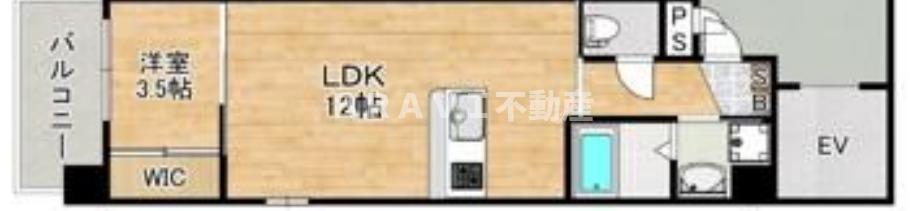 ウイルコート大今里西(1LDK/3階)の間取り写真
