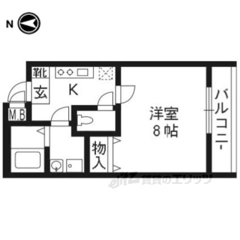 ラトゥール綾小路(1K/5階)の間取り写真