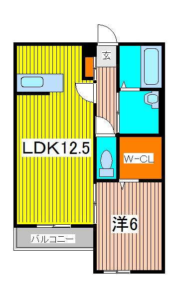 グランクオーレコルティナ(1LDK/1階)の間取り写真