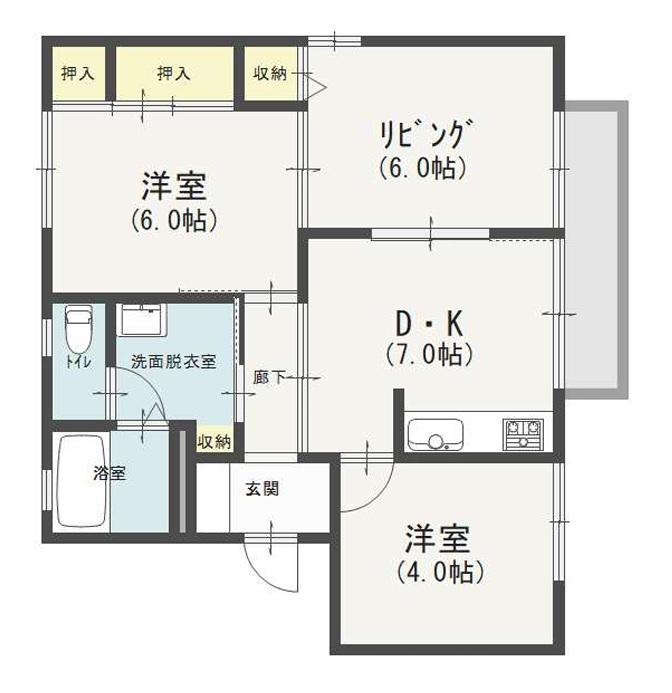 フレグランス原ノ島(3DK/2階)の間取り写真