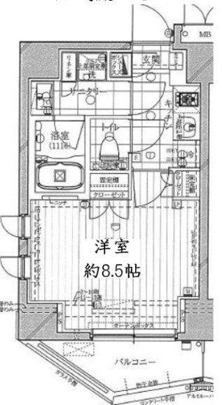 レガリス木場ステーションフロント(1K/7階)の間取り写真