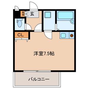 ハウス松(ワンルーム/3階)の間取り写真