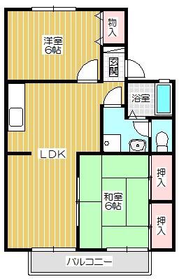 ラ・マティネ(2LDK/2階)の間取り写真