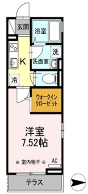アネシス102(1K/1階)の間取り写真