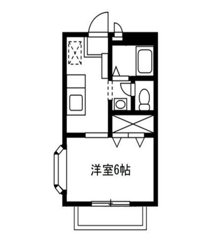 ドエルアルテアI(1K/1階)の間取り写真