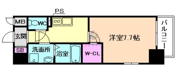 エスリード大阪グランゲート(1K/9階)の間取り写真
