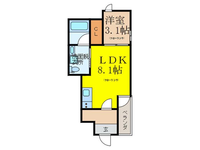 PORTOS春日(1LDK/3階)の間取り写真