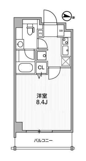 LUNIQ錦糸町(1K/6階)の間取り写真
