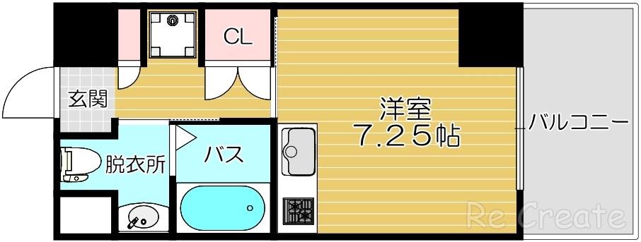 ルネ日本橋アネーロ(ワンルーム/7階)の間取り写真