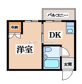 アレグリアプレイス瓢箪山(1DK/1階)の間取り写真