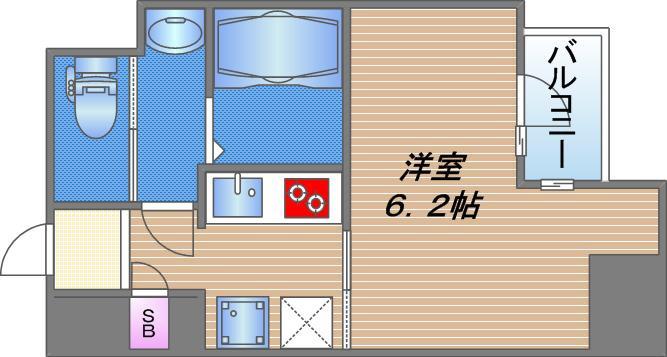 ARTIZA森ノ宮D.C(1K/4階)の間取り写真