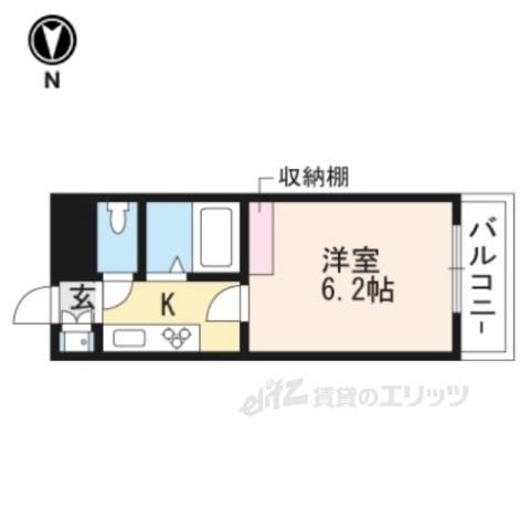 第25長栄壬生H・Tマンション(1K/2階)の間取り写真