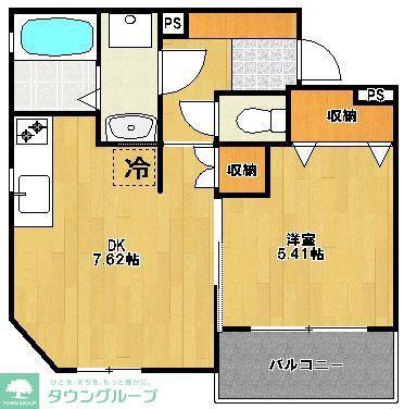 ラ・ポール(1LDK/1階)の間取り写真