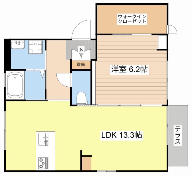 エポック湖都が丘(1LDK/1階)の間取り写真