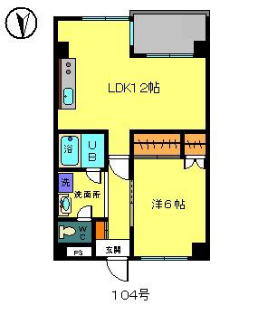 レジデンスエスポワール(1LDK/1階)の間取り写真