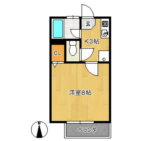 ルシエール(1K/2階)の間取り写真