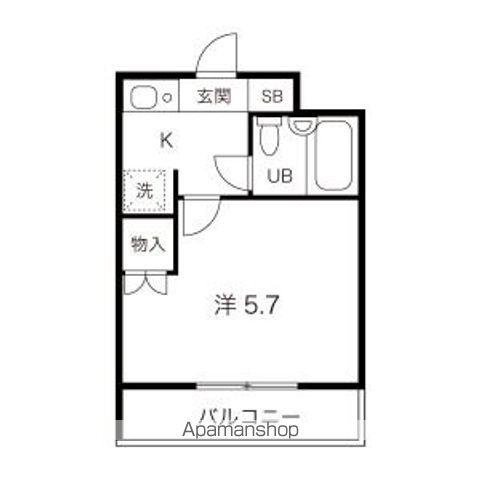 ジョイテル武蔵小杉(1K/4階)の間取り写真