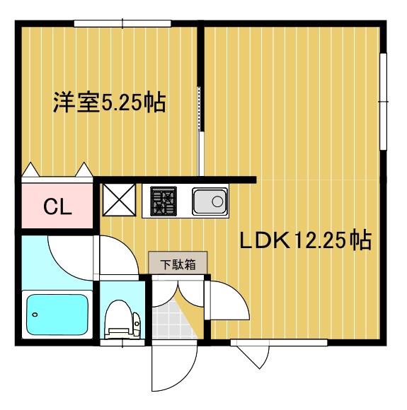 グローリヤハイムII(1LDK/2階)の間取り写真