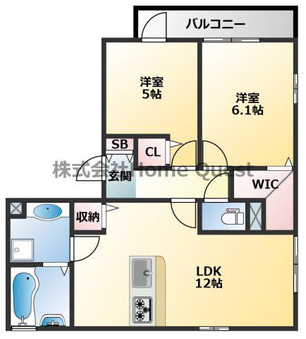 サニーコート横沼(2LDK/1階)の間取り写真