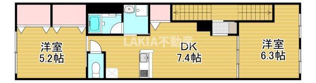 ラグジェリア都島III(2DK/2階)の間取り写真