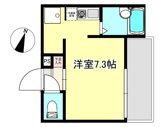 LUPINUS見沼代(ワンルーム/3階)の間取り写真