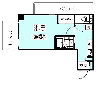 R・ベル玉堤(1K/3階)の間取り写真