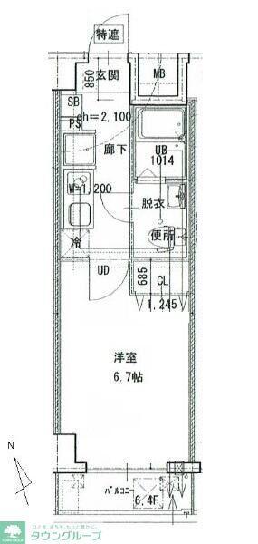 スマートヴィラ鶴見市場(1K/5階)の間取り写真
