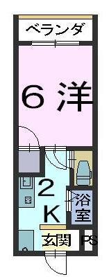 フロンティア東福山(1K/4階)の間取り写真