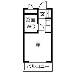 プレアール萱島(1K/2階)の間取り写真