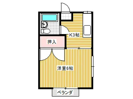 ソイハウス清風(1K/2階)の間取り写真