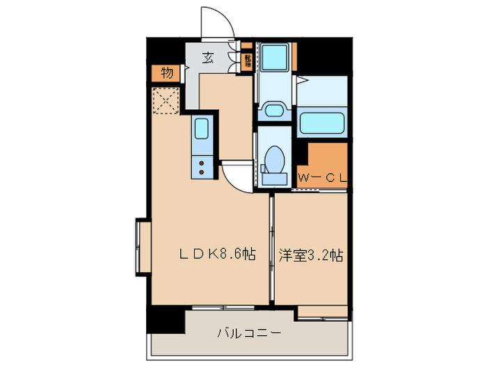 GRANDパルム大濠(1LDK/7階)の間取り写真