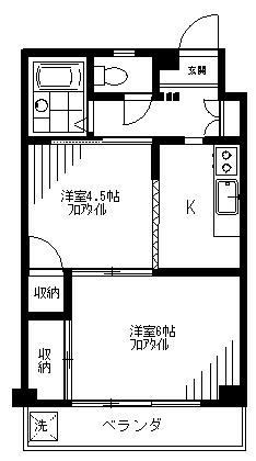 小野キャッスルNO1(2K/4階)の間取り写真