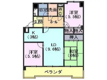 エトワール日進I(3LDK/2階)の間取り写真