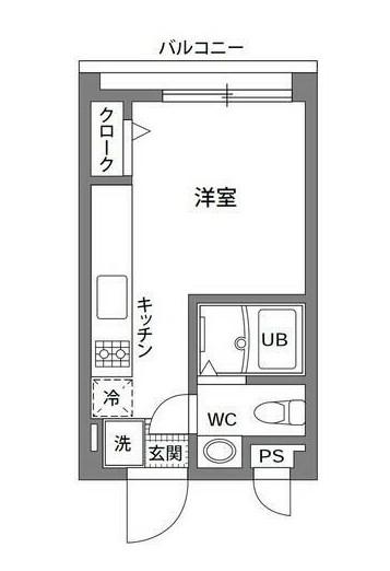 フレアドーム代々木(ワンルーム/2階)の間取り写真