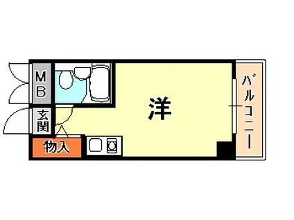 コスモプラザ三宮(ワンルーム/9階)の間取り写真