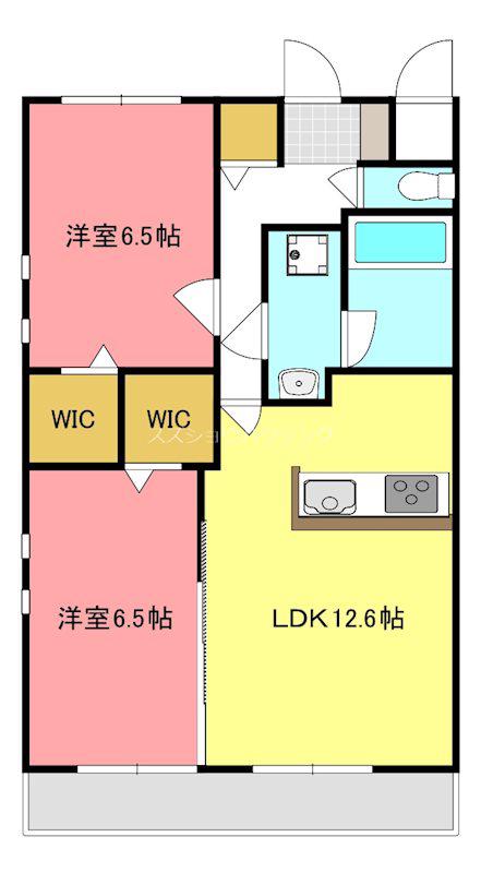 ベルグレイス(2LDK/3階)の間取り写真