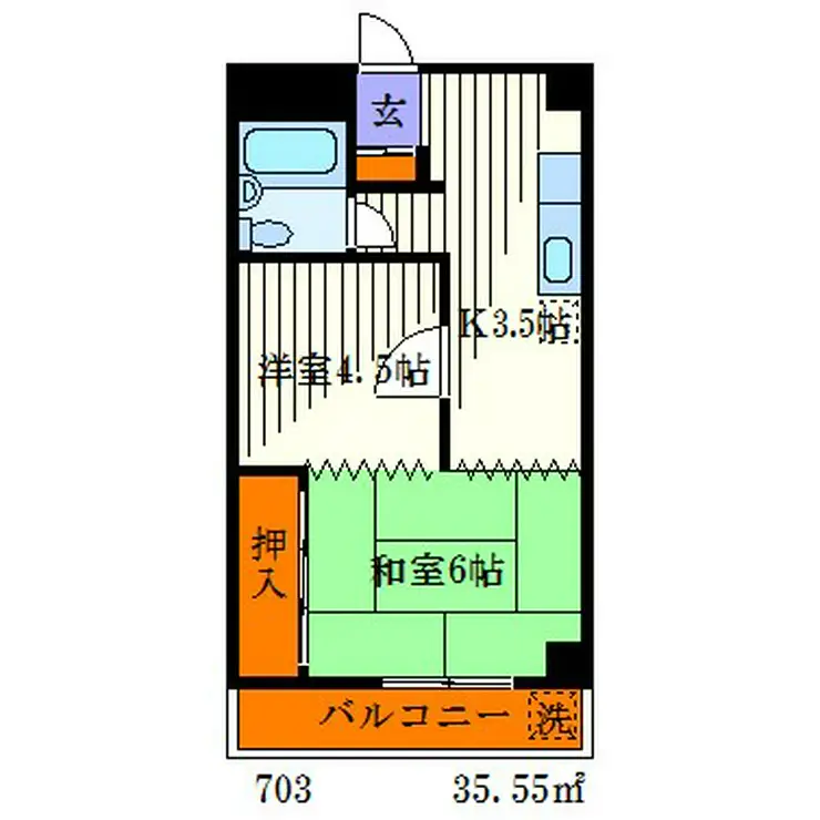 雷門永谷マンション 7階階 間取り