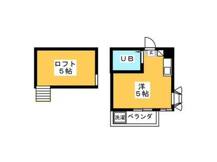 エステート エル(ワンルーム/2階)の間取り写真