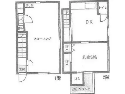 芥川荘(2DK/1階)の間取り写真