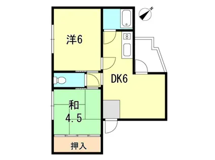 北田マンション(2DK/1階)の間取り写真