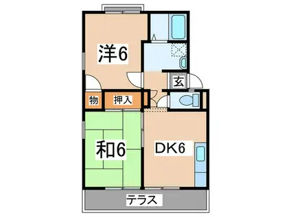エステートピア横須賀(2DK/1階)の間取り写真