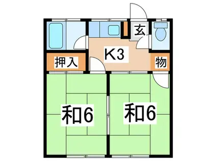 渡辺荘(2K/1階)の間取り写真