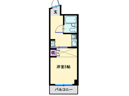 鵠沼原田ビル(1K/3階)の間取り写真