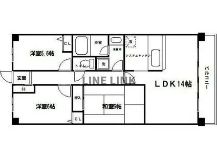 コート豊中桃山台(3LDK/7階)の間取り写真