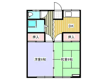 井戸沼アパート(2K/1階)の間取り写真