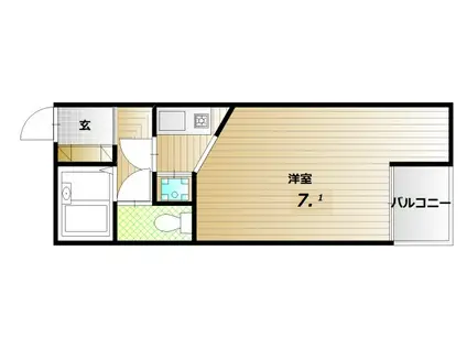 アール・ド・リキュー(ワンルーム/1階)の間取り写真